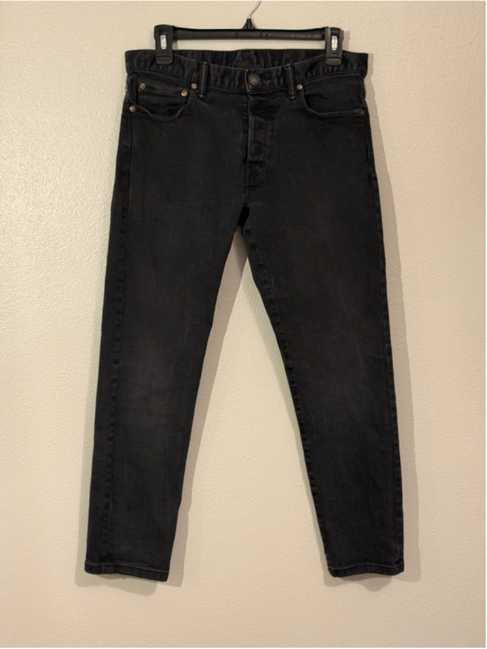 John Elliott Black Washed Slim Jeans Size 29